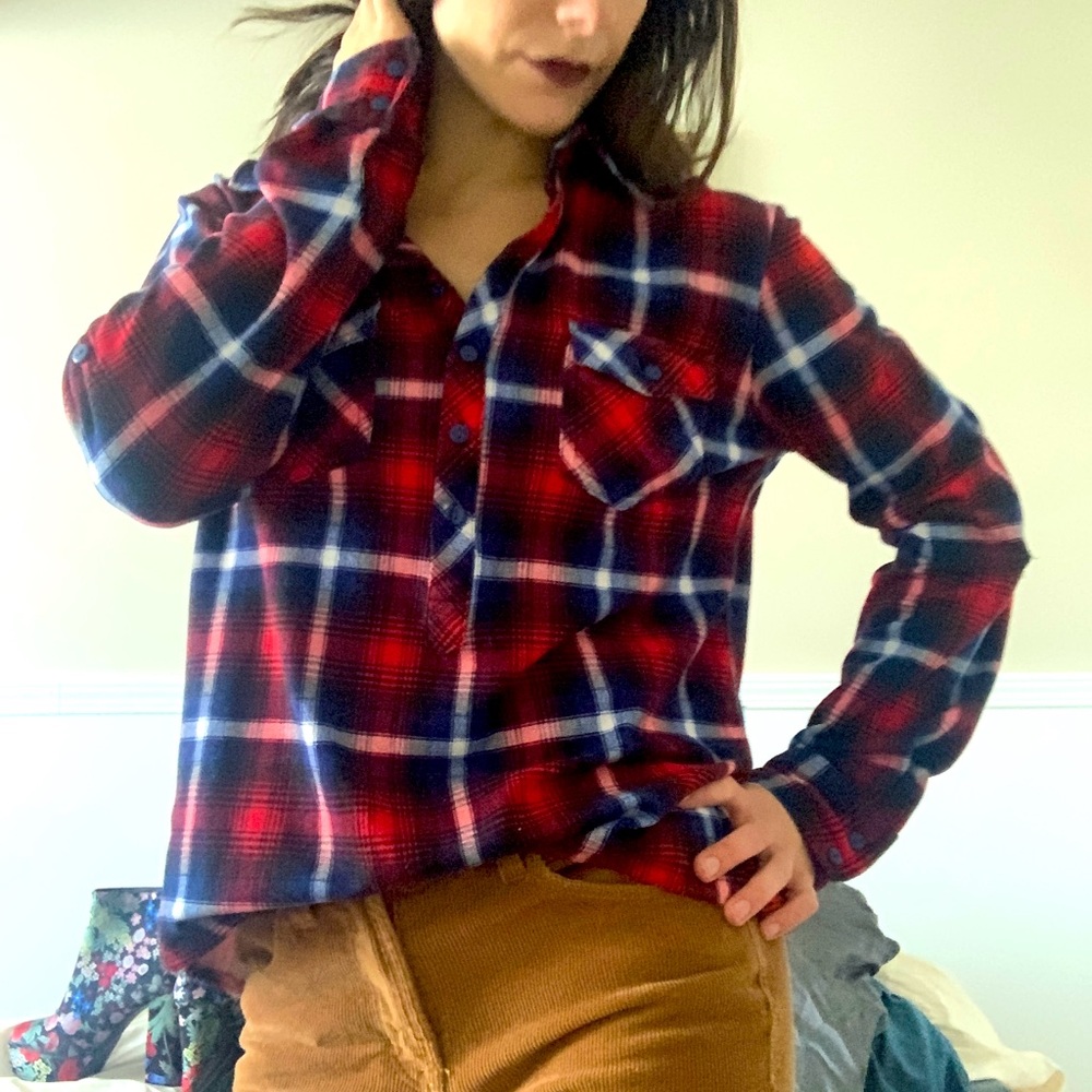 Blue and red flannel